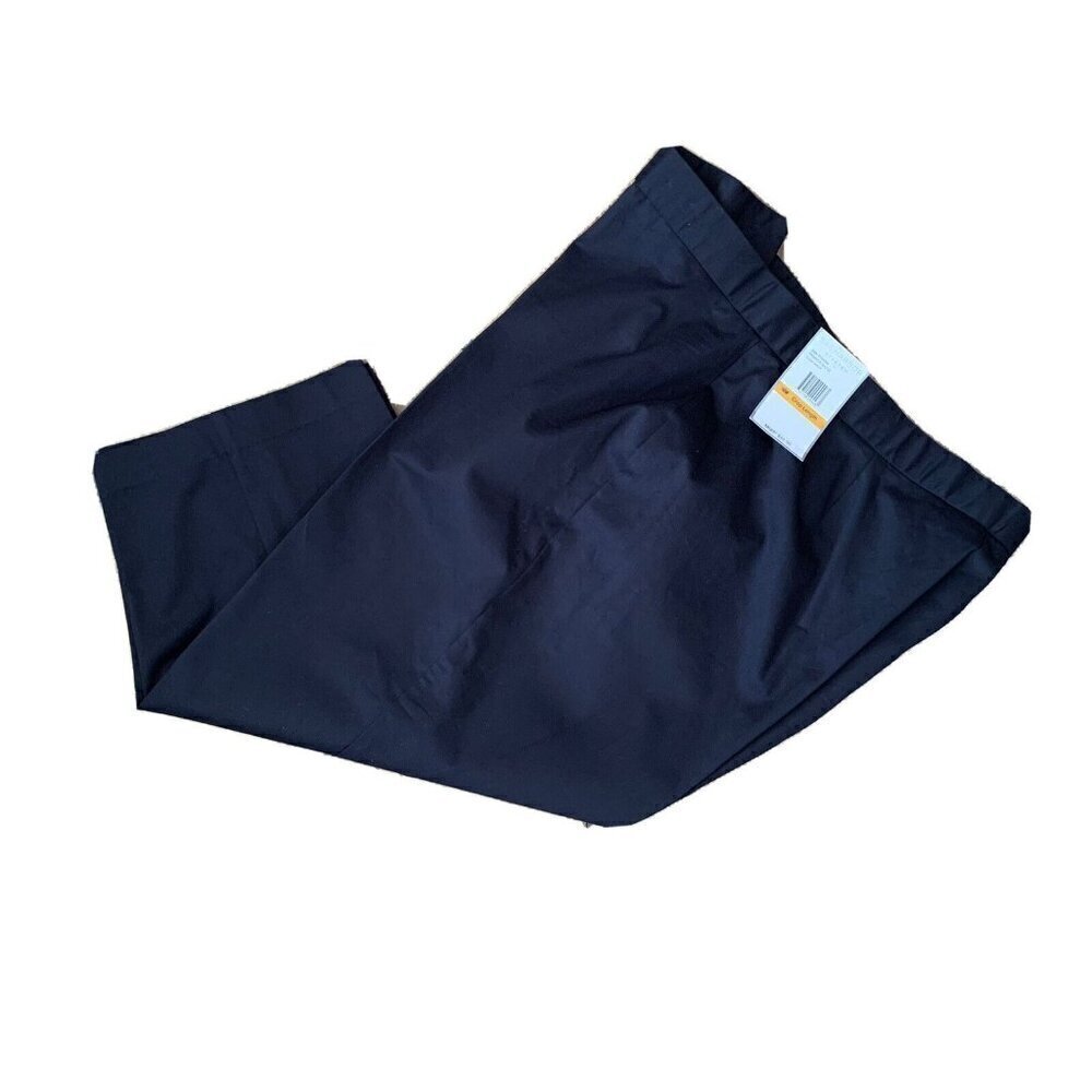 SAG HARBOR Navy Blue Stretch  Zip Cropped Pants Women’s Size 16 NWT
